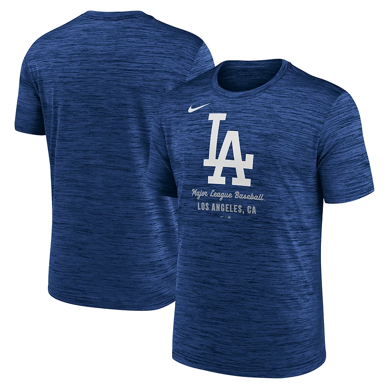 T-shirt Nike Royal Los Angeles Dodgers Velocity Performance pour homme
