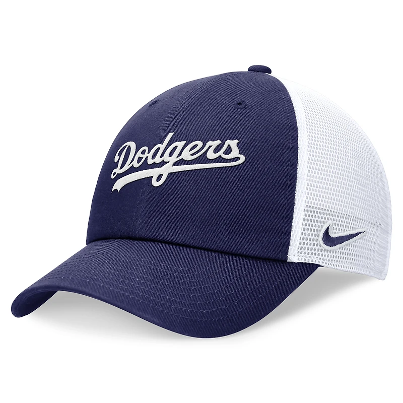 Casquette de camionneur ajustable Nike Royal Los Angeles Dodgers Wordmark pour homme