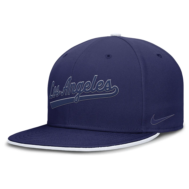 Men's Nike Royal Los Angeles Dodgers Wordmark Dri-FIT Round Bill True Fitted Hat