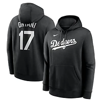 Sweat à capuche Nike Shohei Ohtani noir pour homme avec nom et numéro de joueur des Dodgers Los Angeles