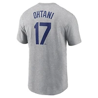 Men's Nike Shohei Ohtani Gray Los Angeles Dodgers 2024 Fuse Name & Number T-Shirt