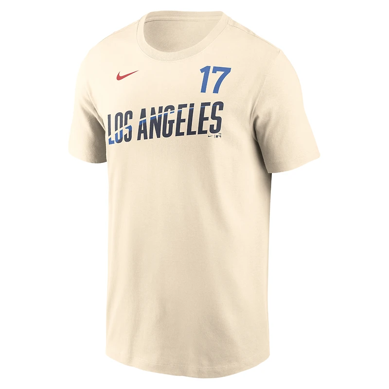 Men's Nike Shohei Ohtani Natural Los Angeles Dodgers City Connect Name & Number T-Shirt