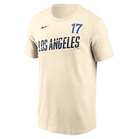 Men's Nike Shohei Ohtani Natural Los Angeles Dodgers City Connect Name & Number T-Shirt