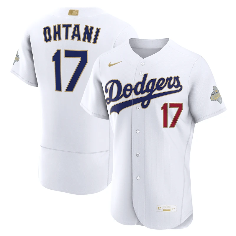 Men's Nike Shohei Ohtani White Los Angeles Dodgers 2026 Gold Collection Authentic Jersey