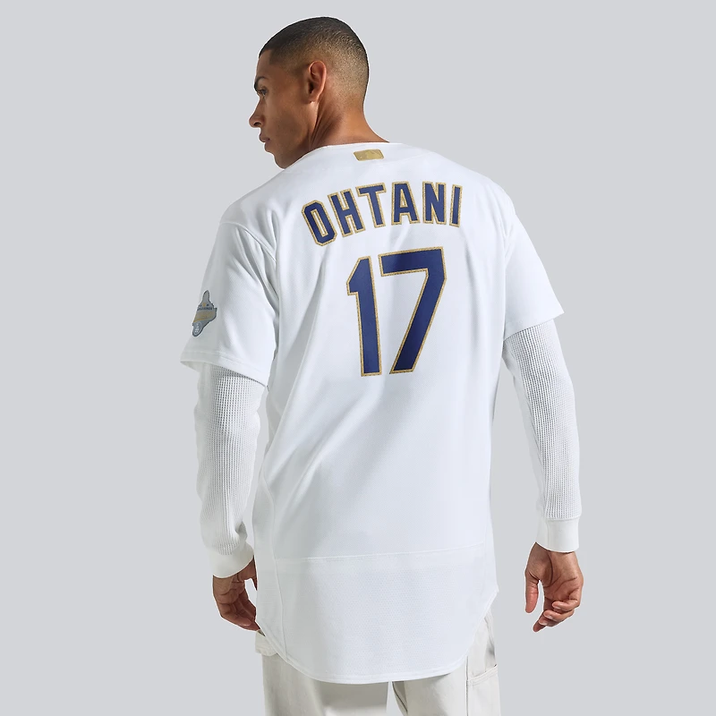 Men's Nike Shohei Ohtani White Los Angeles Dodgers 2026 Gold Collection Authentic Jersey