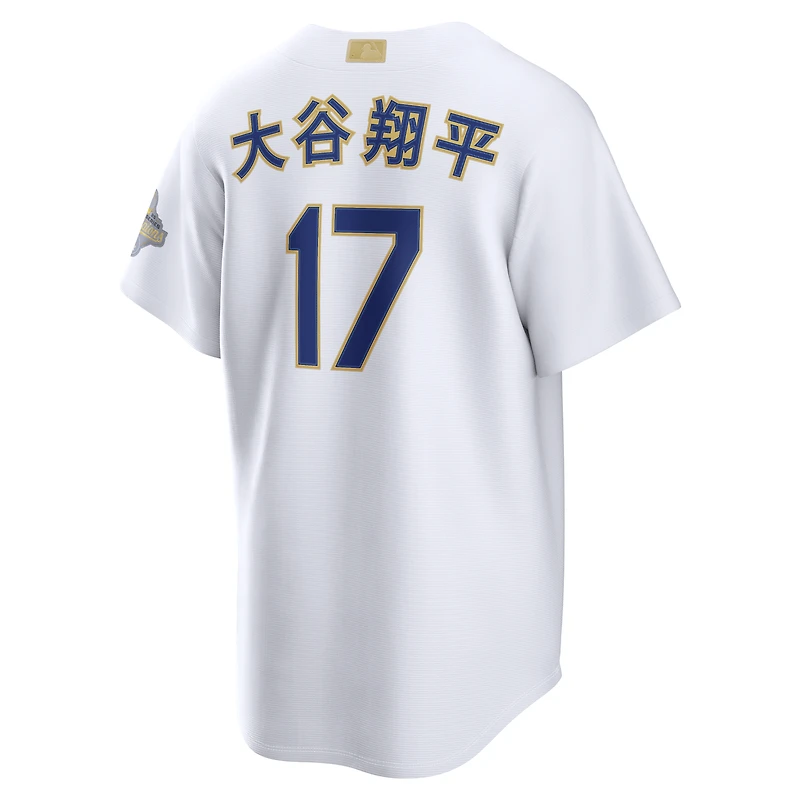 Maillot Nike Shohei Ohtani blanc Los Angeles Dodgers Collection Or 2026 Kanji Stadium pour homme