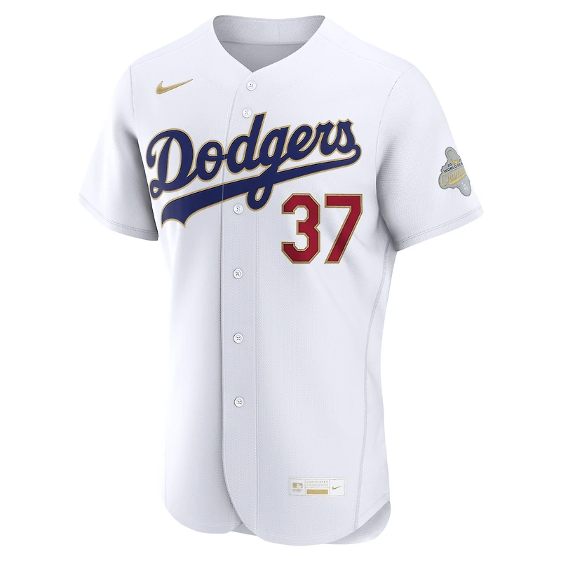 Men's Nike Teoscar Hernández White Los Angeles Dodgers 2026 Gold Collection Authentic Jersey