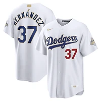 Maillot de stade Nike Teoscar Hernández blanc Los Angeles Dodgers Collection Or 2026 pour homme