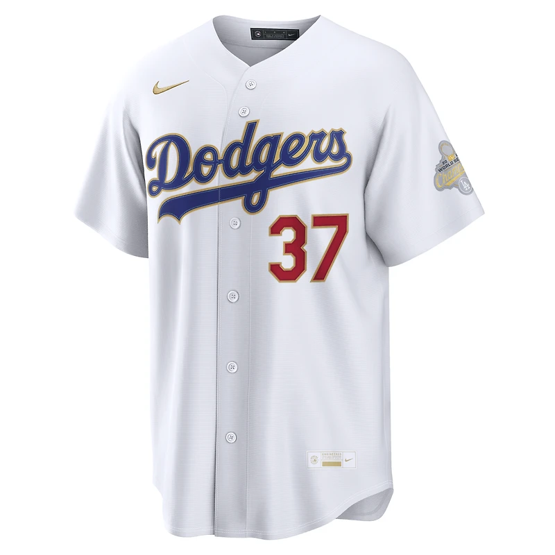 Men's Nike Teoscar Hernández White Los Angeles Dodgers 2026 Gold Collection Stadium Jersey