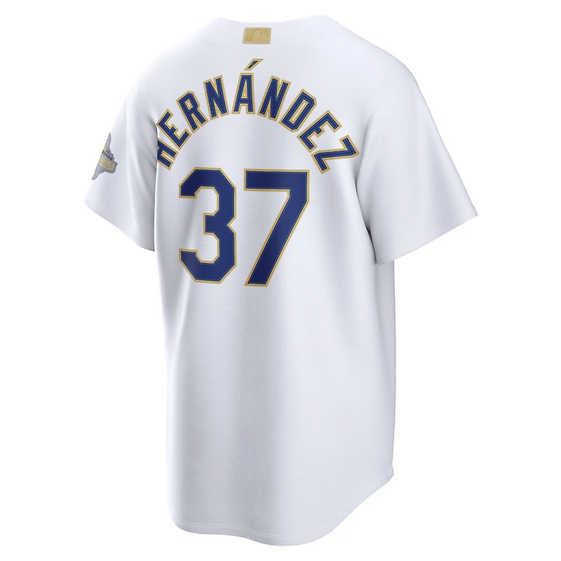 Maillot de stade Nike Teoscar Hernández blanc Los Angeles Dodgers Collection Or 2026 pour homme