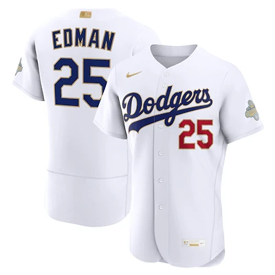 Maillot authentique Nike Tommy Edman blanc Los Angeles Dodgers Collection Or 2026 pour homme