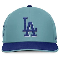 Casquette Nike turquoise à visière snapback Pro Performance pour homme des Dodgers de Los Angeles, fête des pères