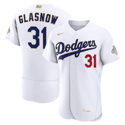 Men's Nike Tyler Glasnow White Los Angeles Dodgers 2026 Gold Collection Authentic Jersey