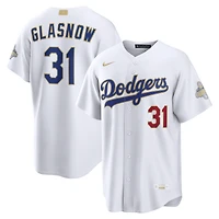 Men's Nike Tyler Glasnow White Los Angeles Dodgers 2026 Gold Collection Stadium Jersey