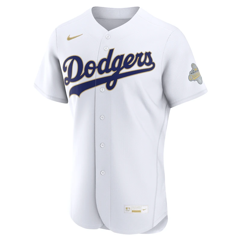 Maillot authentique Nike blanc Los Angeles Dodgers Collection Or 2026 pour homme