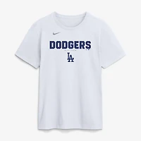 T-shirt Nike blanc pour homme avec le nom de l'équipe en gras des Los Angeles Dodgers
