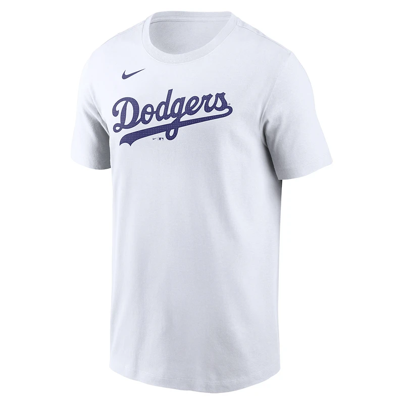 T-shirt Nike blanc Los Angeles Dodgers Fuse Wordmark pour homme