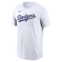 T-shirt Nike blanc Los Angeles Dodgers Fuse Wordmark pour homme