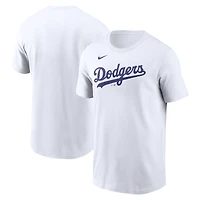 T-shirt Nike blanc Los Angeles Dodgers Fuse Wordmark pour homme