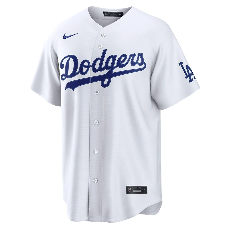 Maillot domicile Nike blanc pour homme des Dodgers de Los Angeles