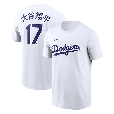 Men's Nike White Los Angeles Dodgers Kanji Fuse Name & Number T-Shirt
