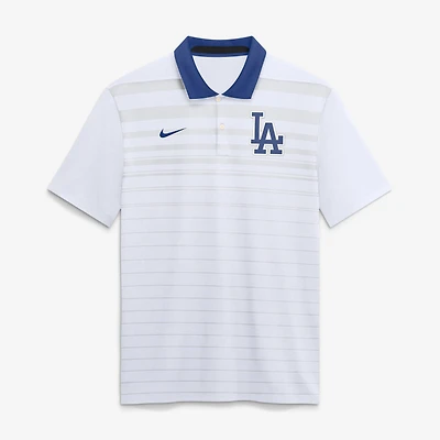 Men's Nike White Los Angeles Dodgers Vapor Striped Dri-FIT Polo