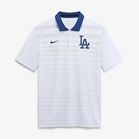 Men's Nike White Los Angeles Dodgers Vapor Striped Dri-FIT Polo