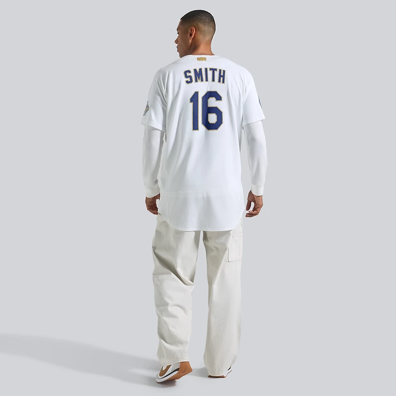 Men's Nike Will Smith White Los Angeles Dodgers 2026 Gold Collection Authentic Jersey