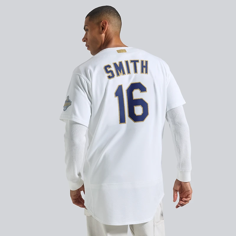 Maillot authentique Nike Will Smith blanc Los Angeles Dodgers Collection Or 2026 pour homme