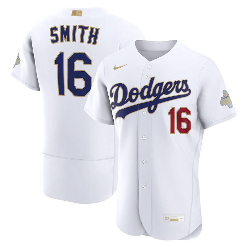 Maillot authentique Nike Will Smith blanc Los Angeles Dodgers Collection Or 2026 pour homme