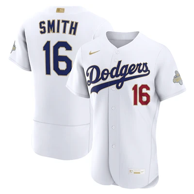 Maillot authentique Nike Will Smith blanc Los Angeles Dodgers Collection Or 2026 pour homme