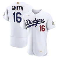 Maillot authentique Nike Will Smith blanc Los Angeles Dodgers Collection Or 2026 pour homme