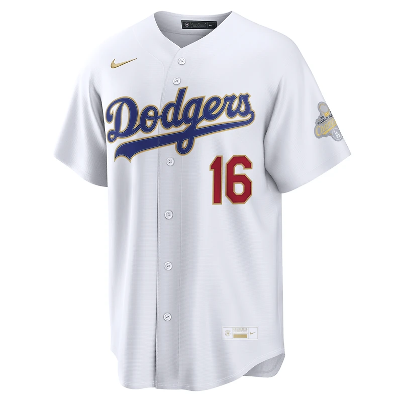 Men's Nike Will Smith White Los Angeles Dodgers 2026 Gold Collection Stadium Jersey