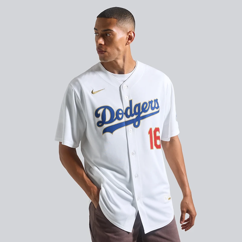 Men's Nike Will Smith White Los Angeles Dodgers 2026 Gold Collection Stadium Jersey