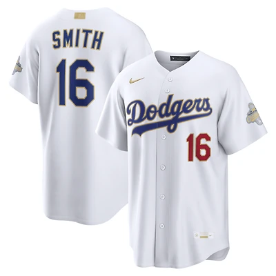 Maillot de stade Nike Will Smith blanc Los Angeles Dodgers Collection Or 2026 pour homme