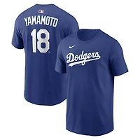 T-shirt domicile Nike Yoshinobu Yamamoto Royal Los Angeles Dodgers pour homme, avec nom et numéro