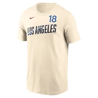 Men's Nike Yoshinobu Yamamoto White Los Angeles Dodgers 2024 City Connect Fuse Name & Number T-Shirt