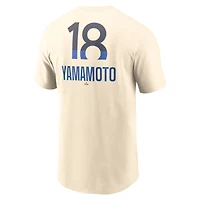Men's Nike Yoshinobu Yamamoto White Los Angeles Dodgers 2024 City Connect Fuse Name & Number T-Shirt