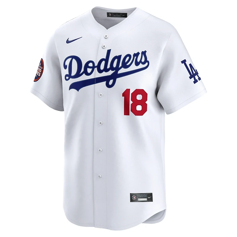 Men's  Nike Yoshinobu Yamamoto White Los Angeles Dodgers 2025 MLB World Tour: Tokyo Series Home Limited Player Jersey