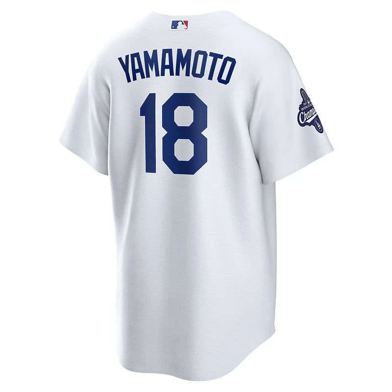 Men's Nike Yoshinobu Yamamoto White Los Angeles Dodgers 2025 World Series Champions Home Replica Jersey