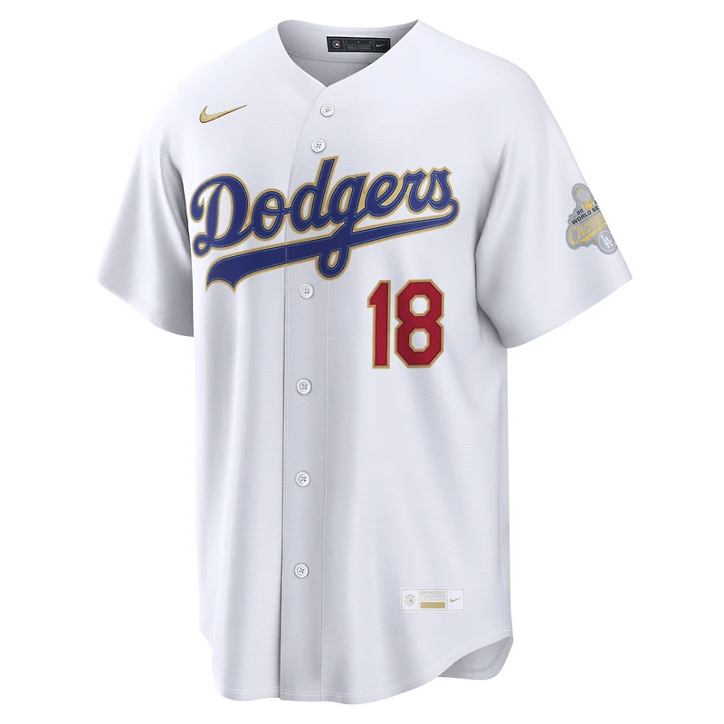 Men's Nike Yoshinobu Yamamoto White Los Angeles Dodgers 2026 Gold Collection Stadium Jersey