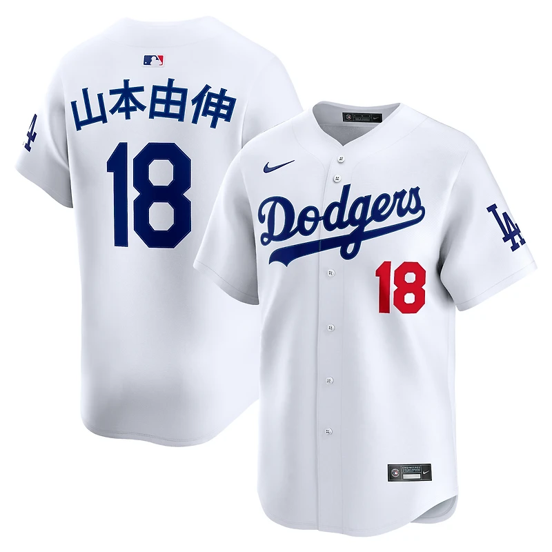 Maillot Nike Yoshinobu Yamamoto blanc Los Angeles Dodgers Home Kanji Limited pour homme