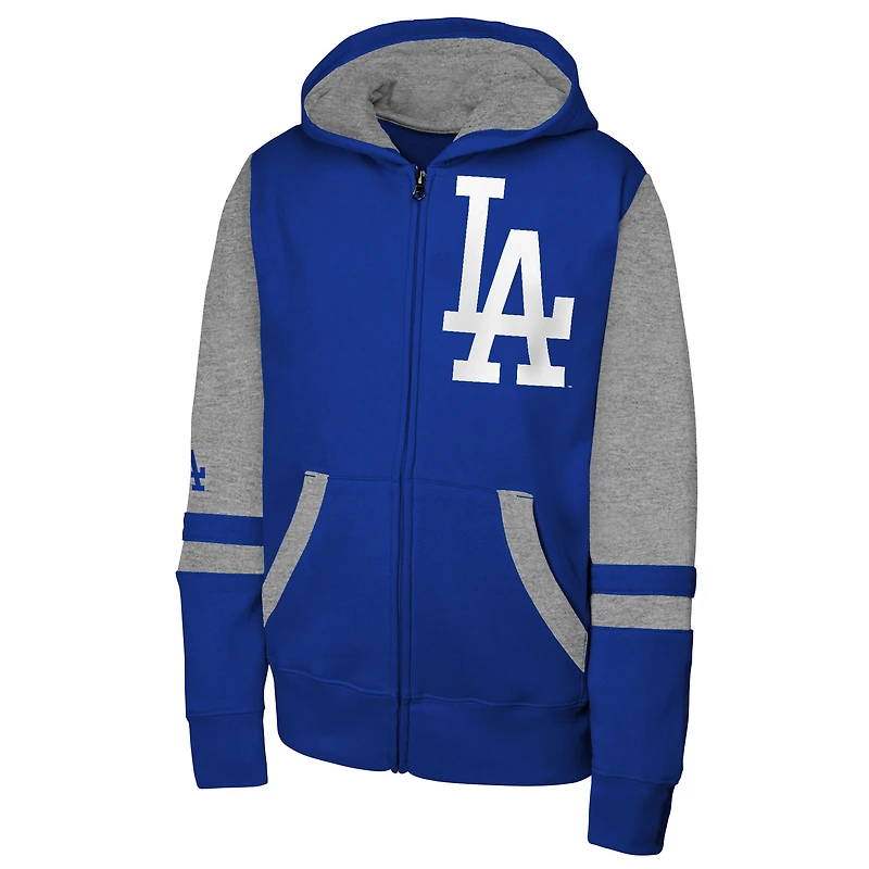 Men's Outerstuff Royal Los Angeles Dodgers Stadium Colorblock Full-Zip Hoodie