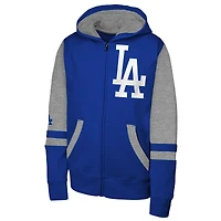 Men's Outerstuff Royal Los Angeles Dodgers Stadium Colorblock Full-Zip Hoodie