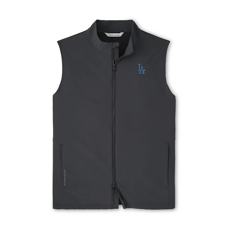 Men's Peter Millar Black Los Angeles Dodgers Dunes Full-Zip Vest