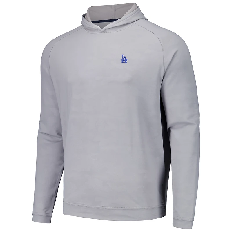 Sweat à capuche gris Peter Millar pour hommes des Dodgers de Los Angeles Pine Logo Camo Performance Raglan