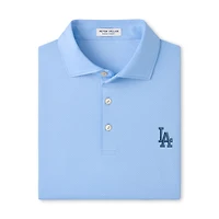 Men's Peter Millar Light Blue Los Angeles Dodgers Hugo Performance Jersey Polo