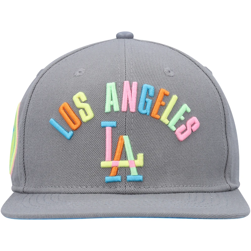 Casquette Snapback Los Angeles Dodgers Pro Standard grise délavée pour homme
