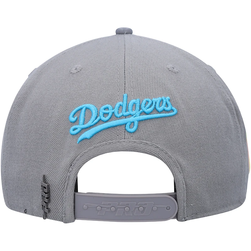 Casquette Snapback Los Angeles Dodgers Pro Standard grise délavée pour homme