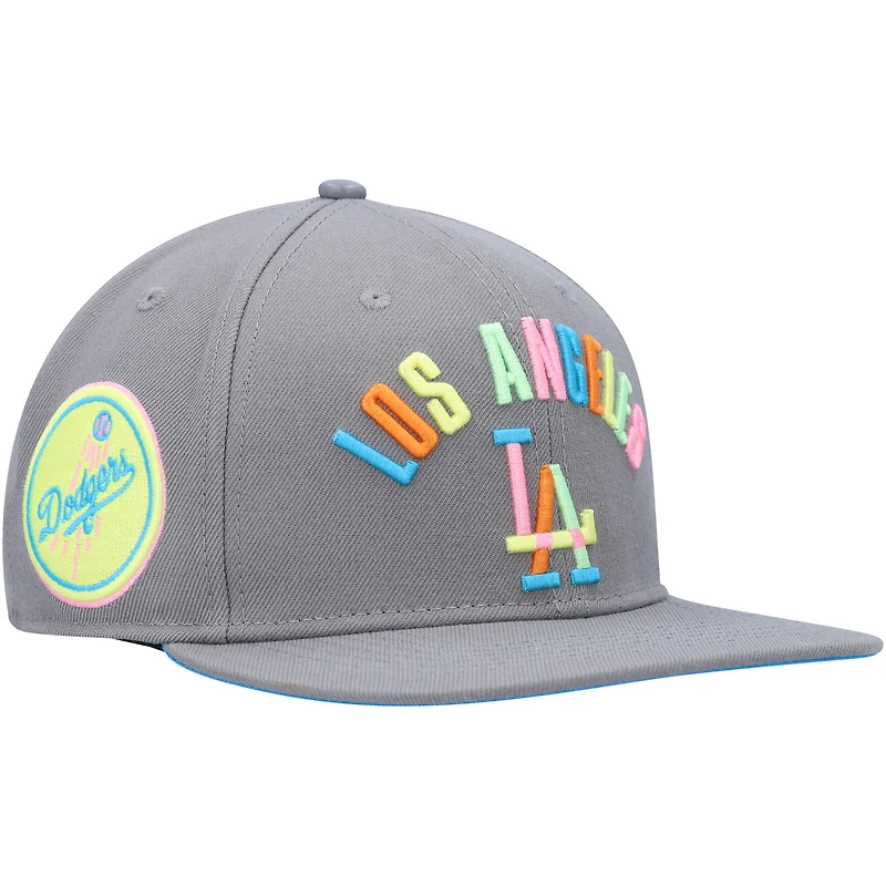 Casquette Snapback Los Angeles Dodgers Pro Standard grise délavée pour homme
